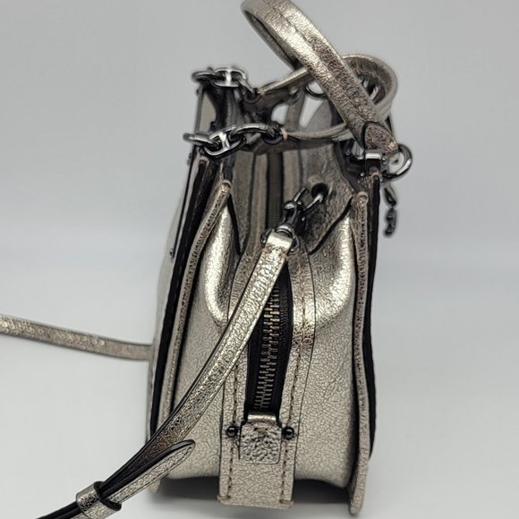 Coach Dreamer 21 Crossbody Mini Satchel Platinum Metallic Silver - Picture 4 of 7